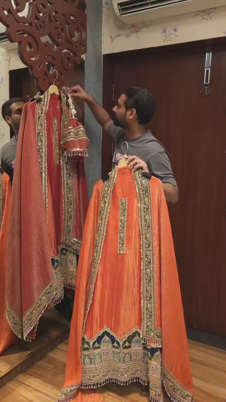 Mughal Art Suit with Rajwada Embroidery