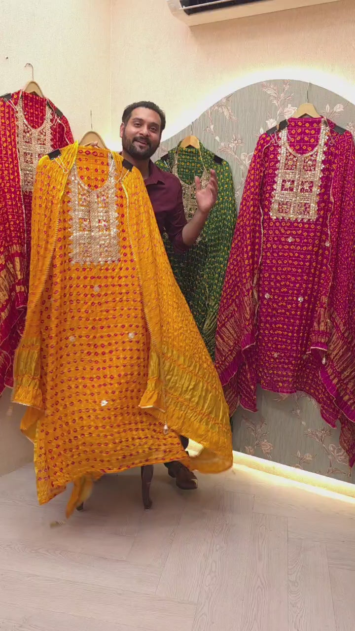 Authentic Hand Bandhej Ghatchola Suit