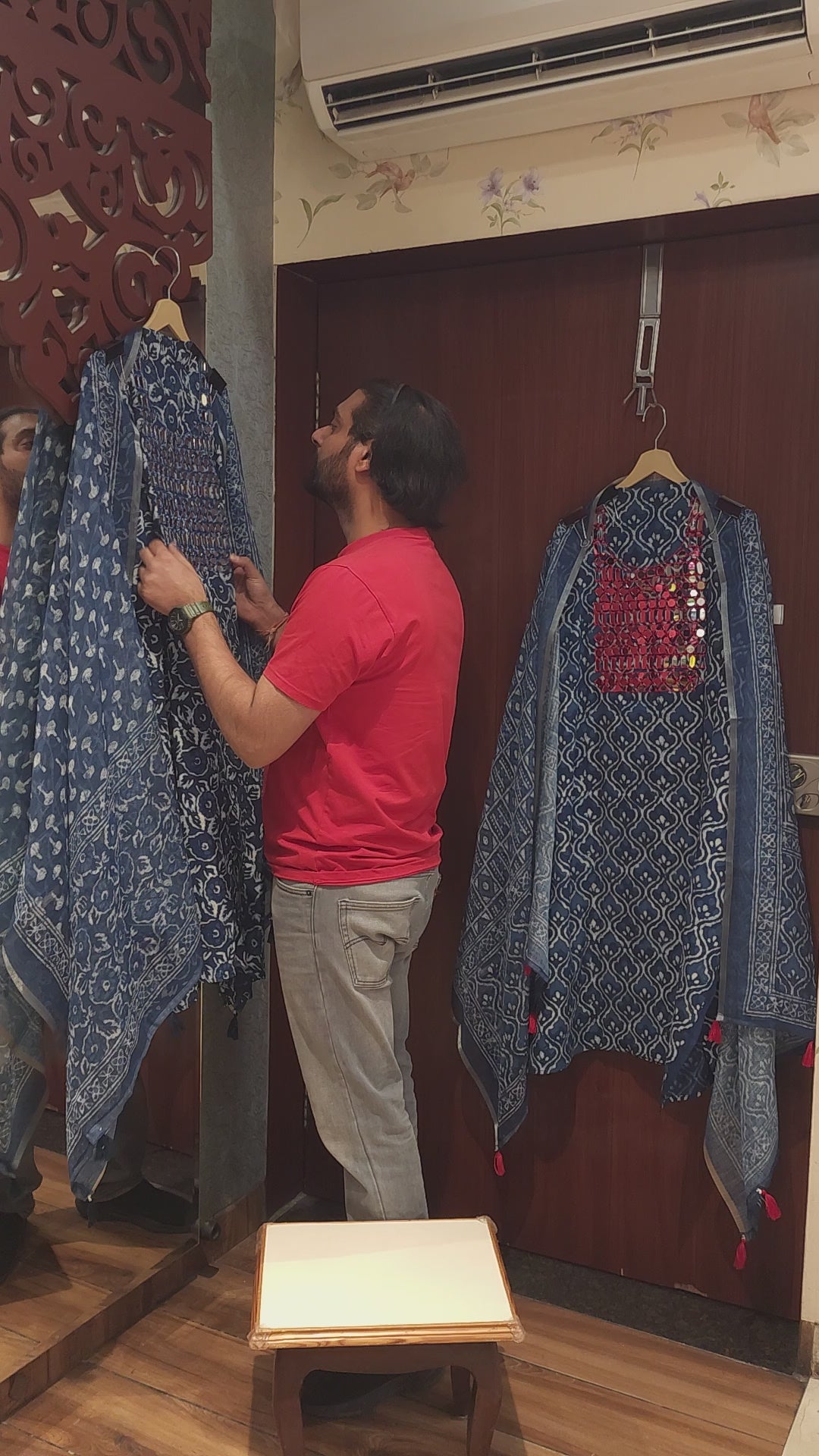 Indigo Blue Batik Pure Cotton Suit