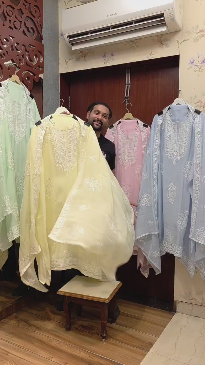 Lucknowi Mul Chanderi Suit 1.O