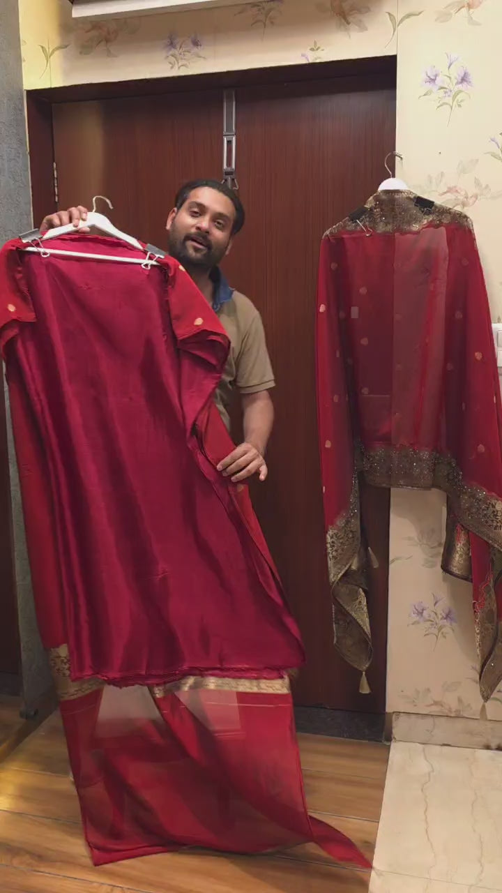 Ruby Kanjivaram Silk Suit