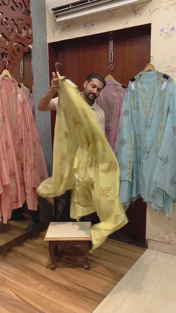 Mul Chanderi Suit with Pitta Work 3.0