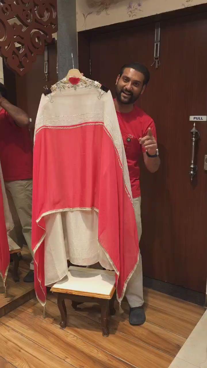 Gulab Embroidered Tissue Ensemble