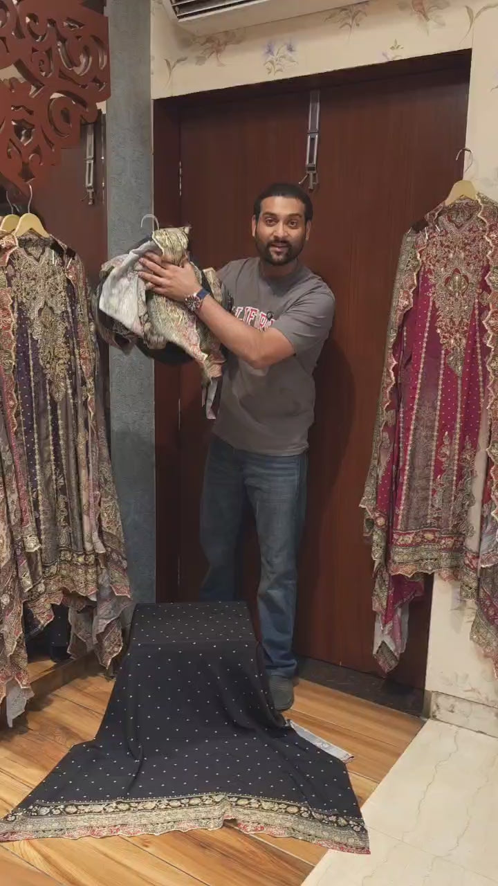 Pure Crepe A-Line Suit– illusion of an Anarkali