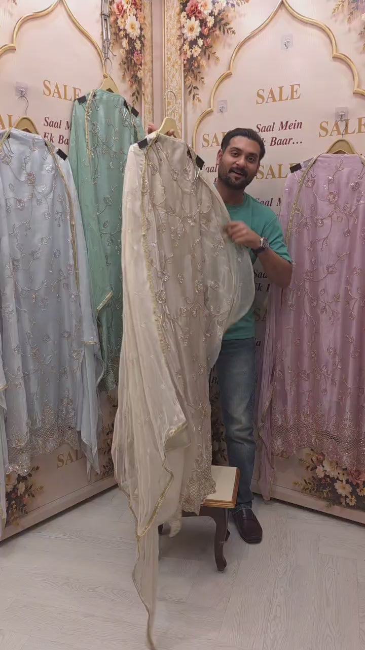 Indo Western Glass Tissue Suit
