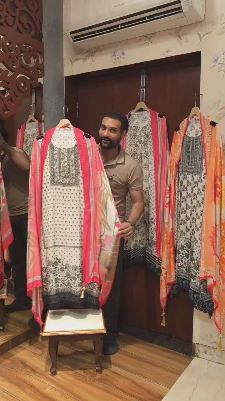 Unique Three Style Kalamkari, Muslin Edit