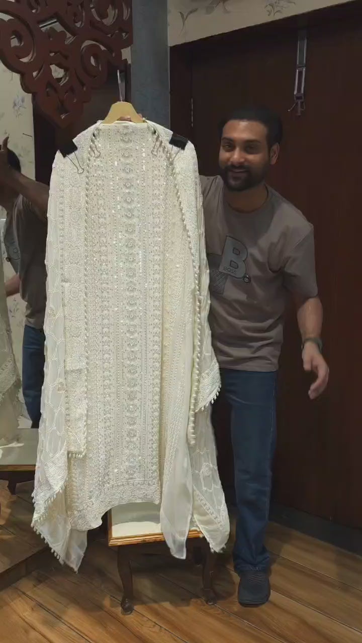 Original Lucknowi Chikankari Georgette Suit