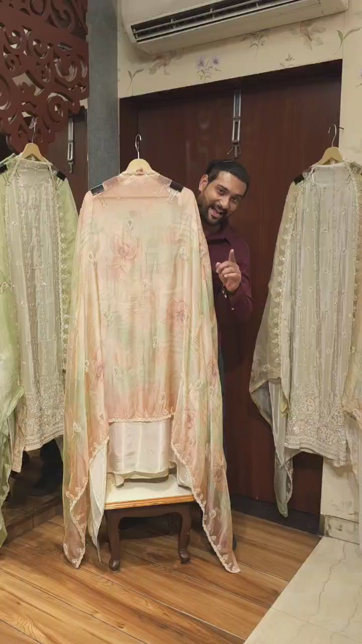 Viral : Pure shimmer tissue suit (New Dupatta)