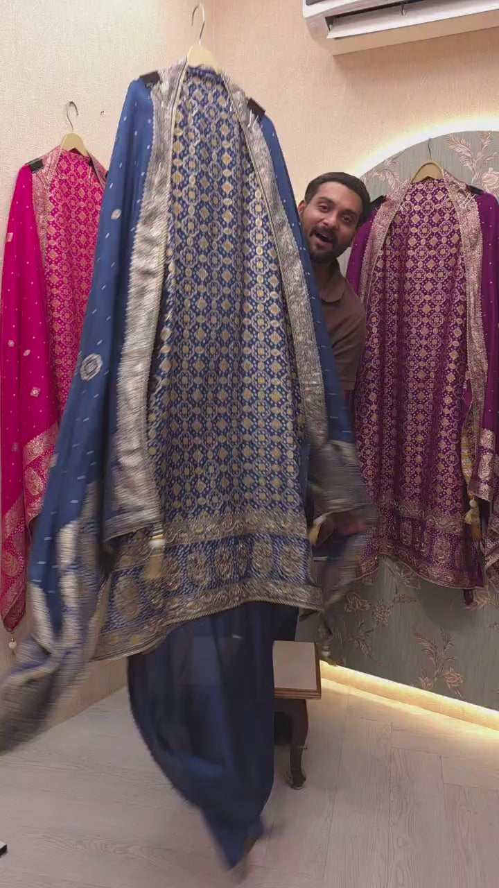 Banarasi Khaddi Dola Silk Suit