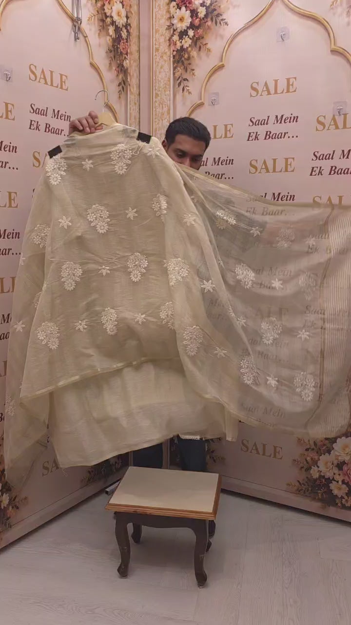 Jamdani Suit With Lucknowi Embroidery