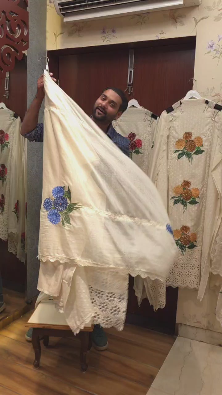 Pakistani Crochet Suit 6.O -Pure Jamdani