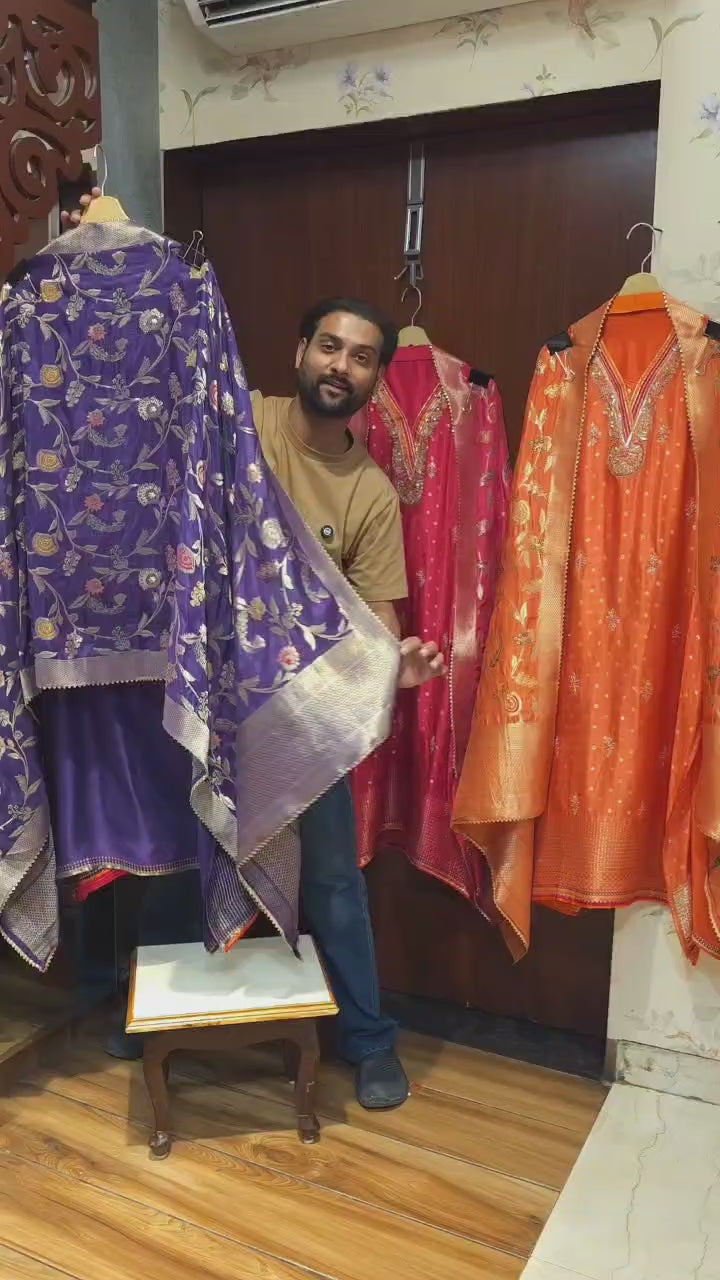 Tanchoi Banarasi Silk Weave Suit