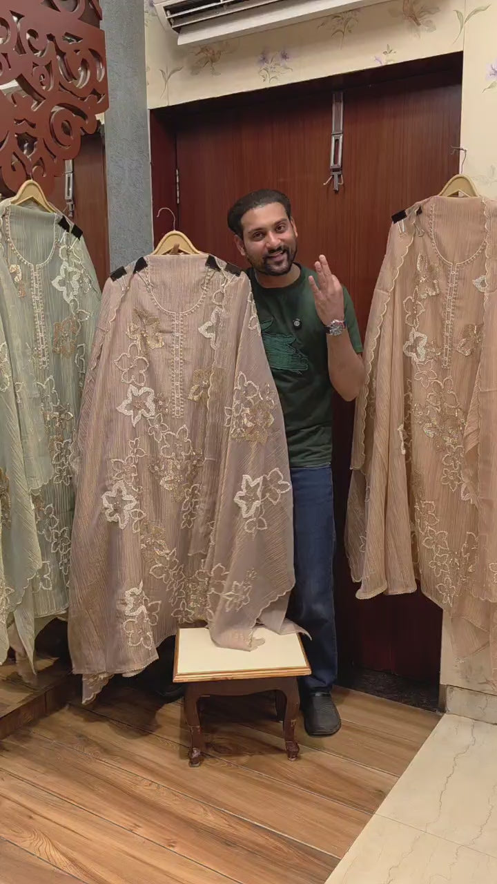 Luxury Crushed Tissue Designer Suit