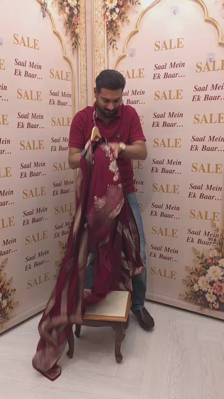 Burgundy Kanjivaram Silk Suit