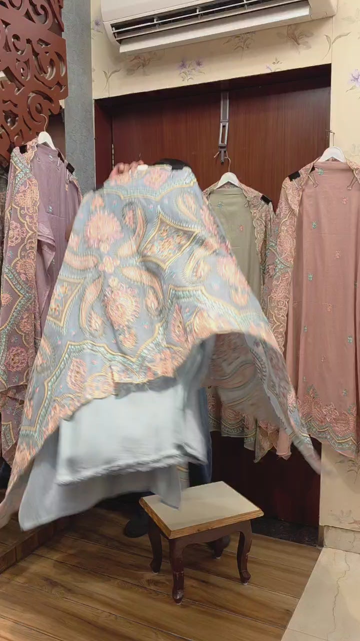 Mul Chanderi Suit with Aari Work