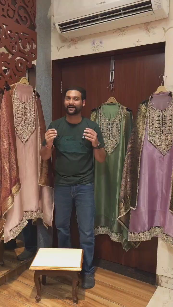 Burberry Silk Suit with Banarasi Dupatta