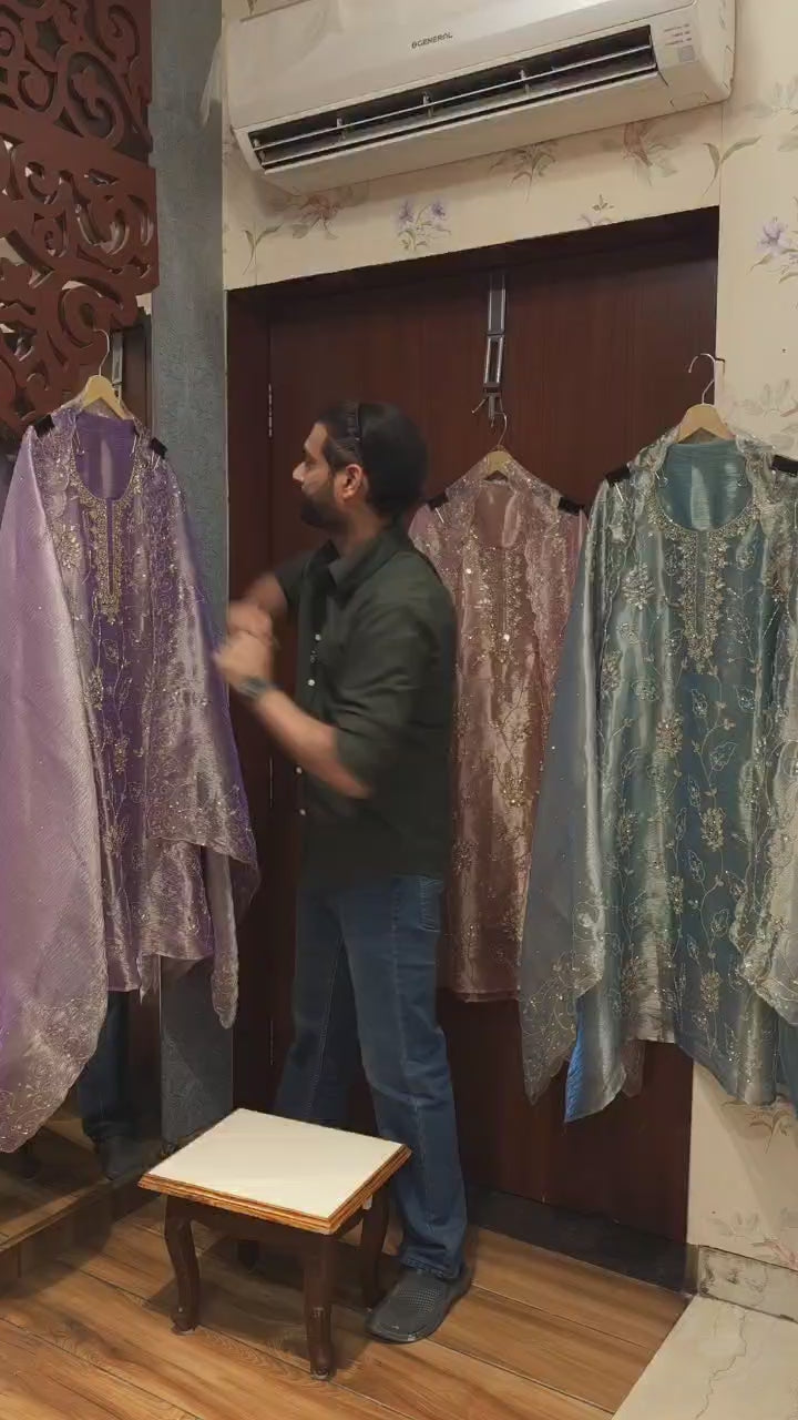 Italian Glass Tissue, Hand Embroidery Glow