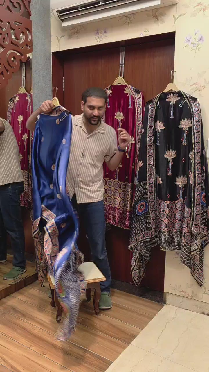 Gajji Silk 11.O with Tropical & Ajrakh Fusion Prints