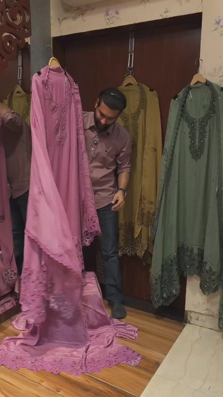 Pakistani Designer Inspired Organza Cutwork Suit