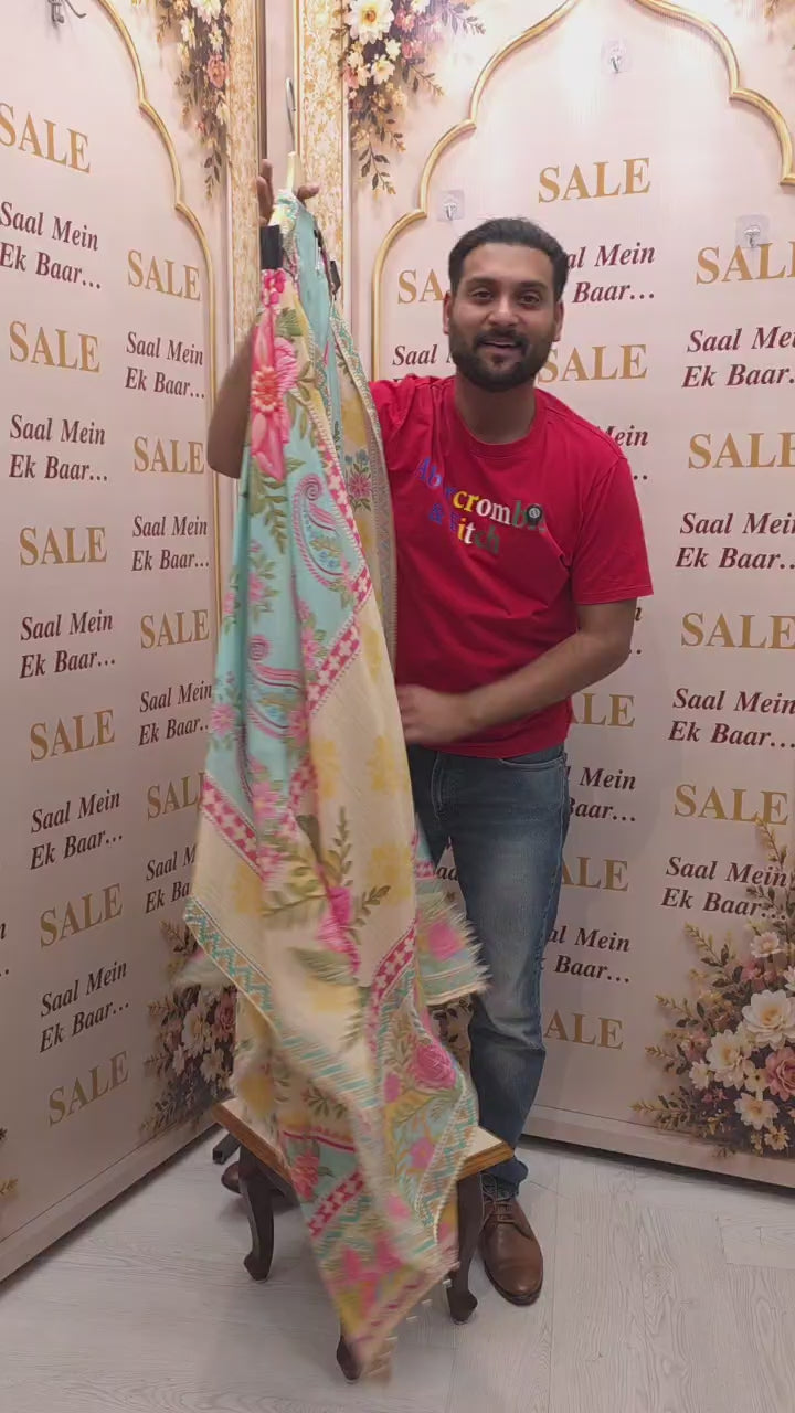 Floral Malchanderi Suit With Beadwork