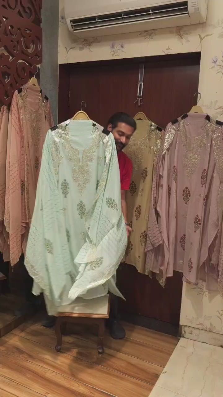 Mul Chanderi Suit with Pitta Work 2.O