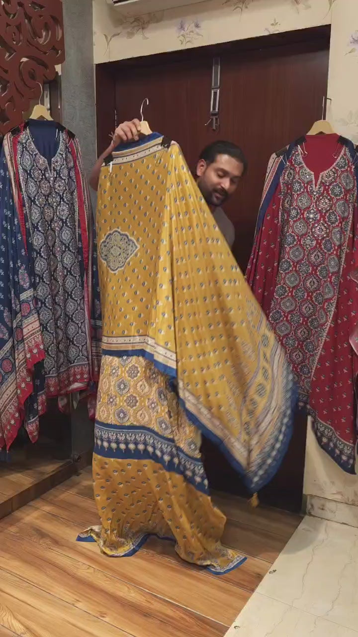 Ajrak Prints – Pure Muslin Suit