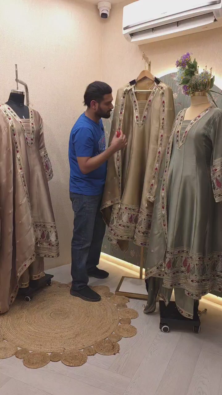 Russian Tissue Readymade Anarkali