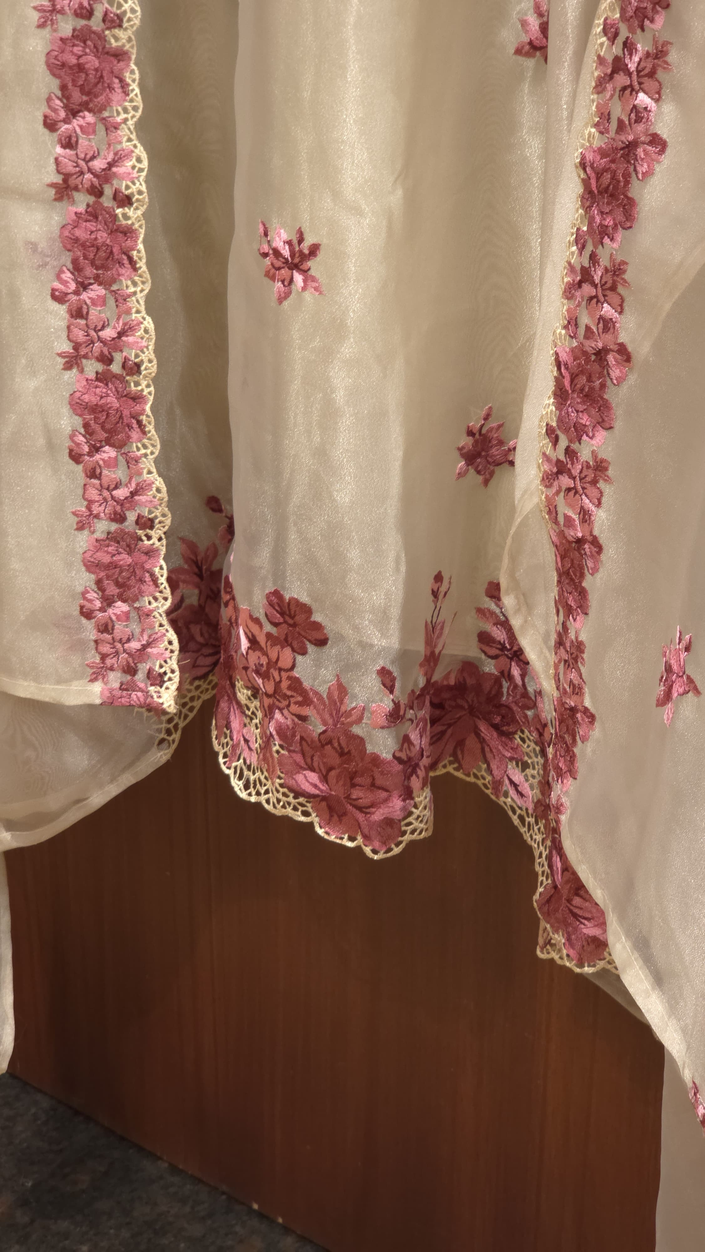Premium Glass Tissue Suit with Parsi Work