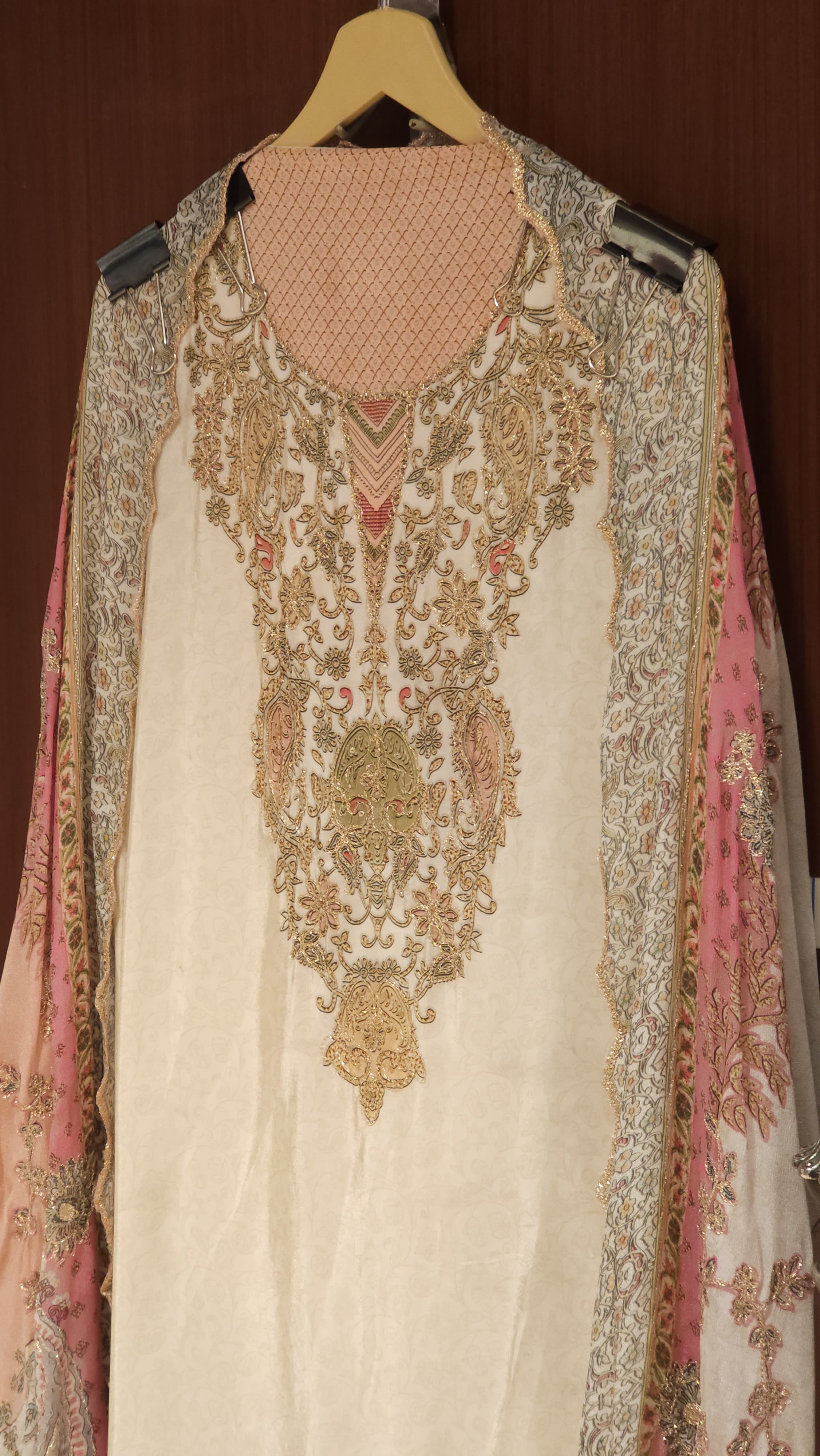 Crepe Embroidered Suit with Pure Dupatta's