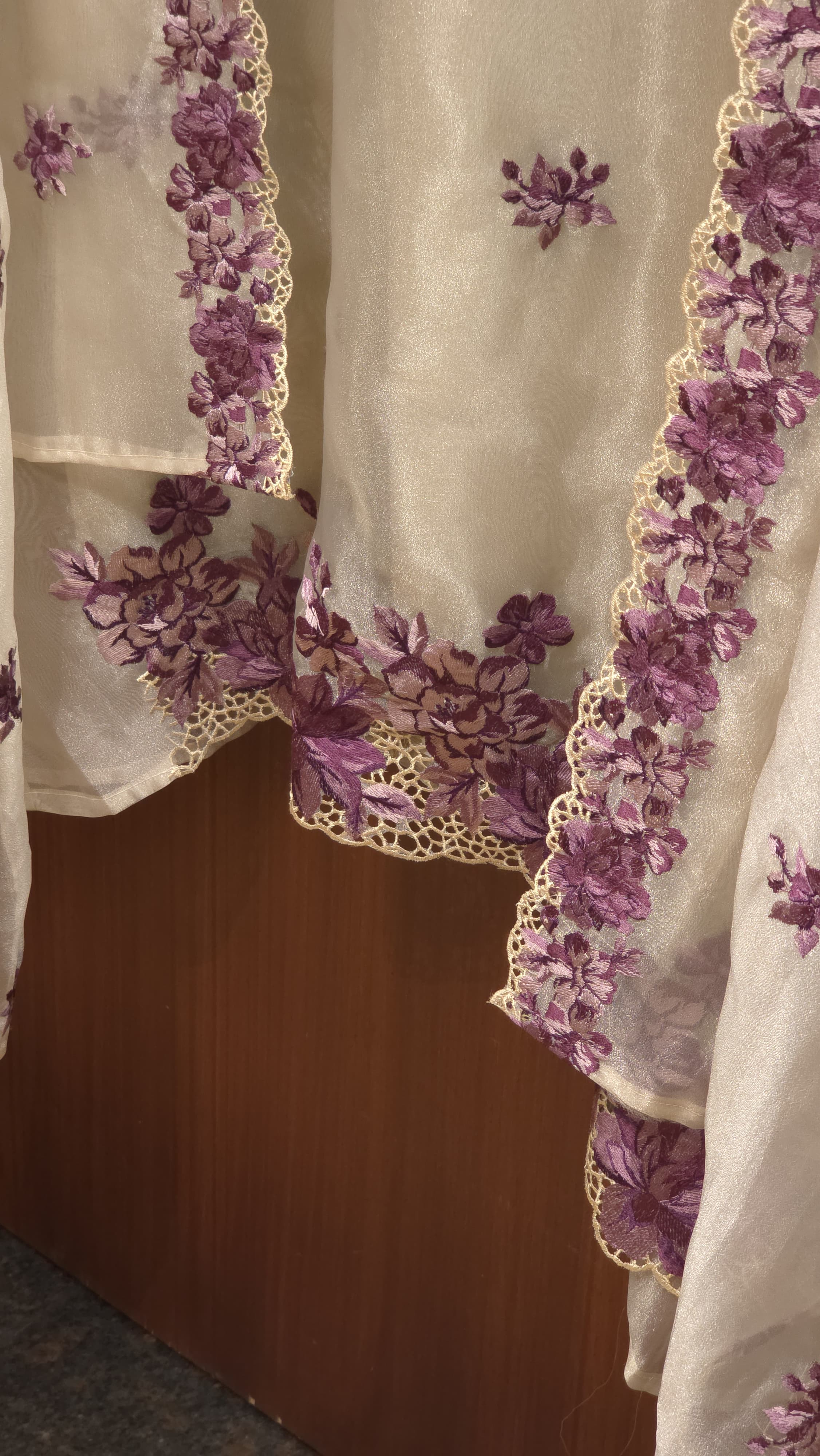 Premium Glass Tissue Suit with Parsi Work