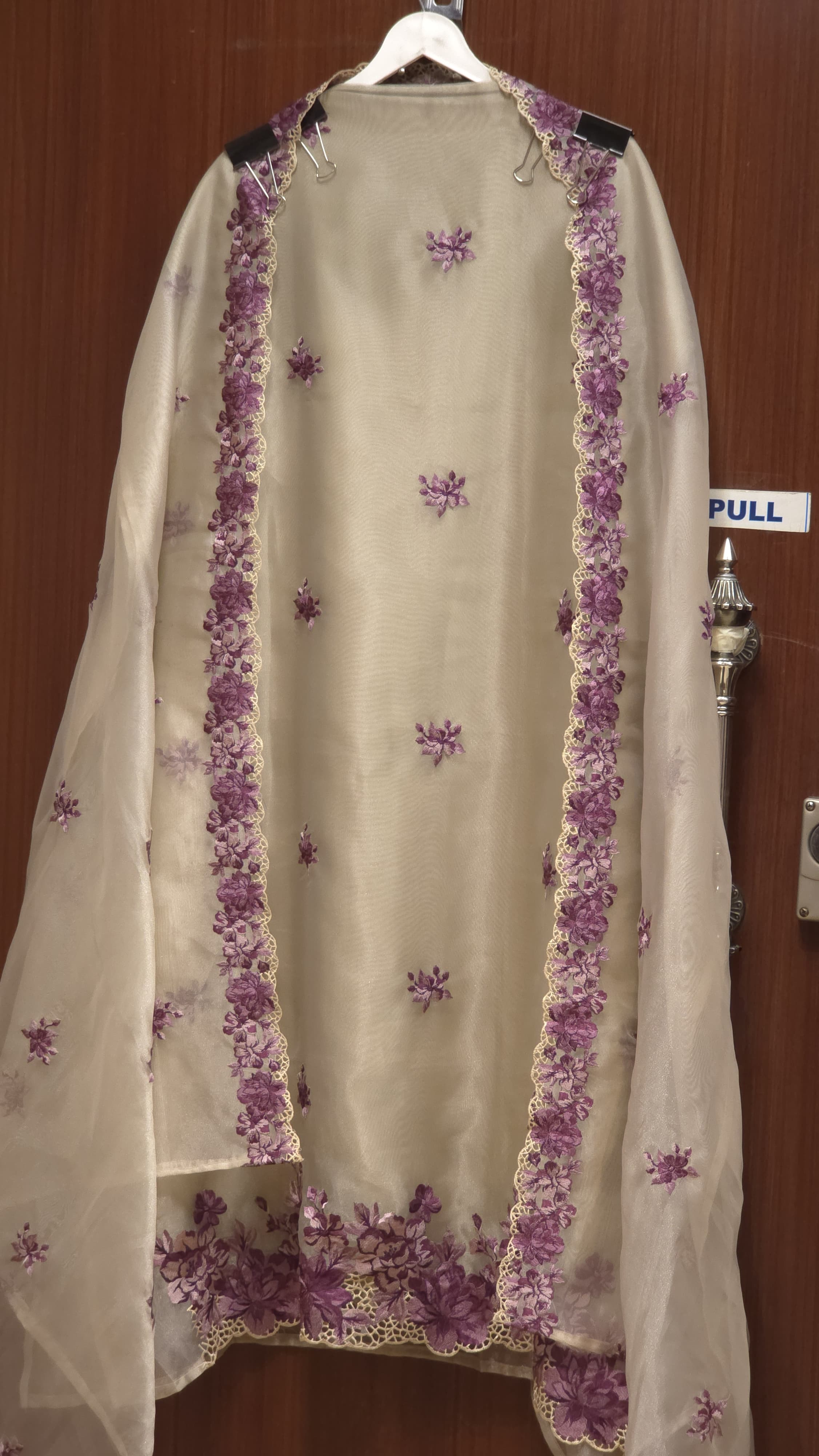 Premium Glass Tissue Suit with Parsi Work