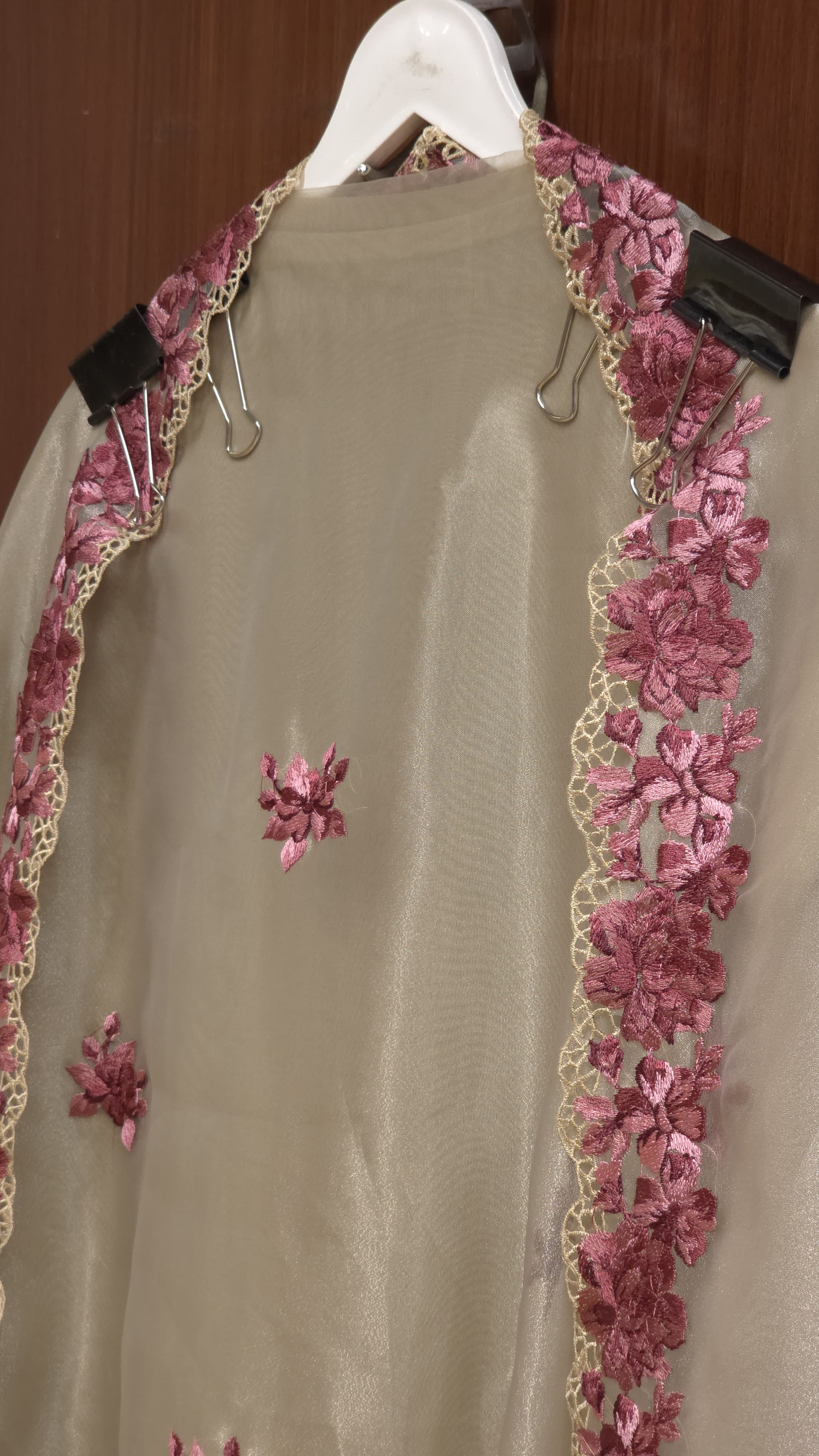 Premium Glass Tissue Suit with Parsi Work
