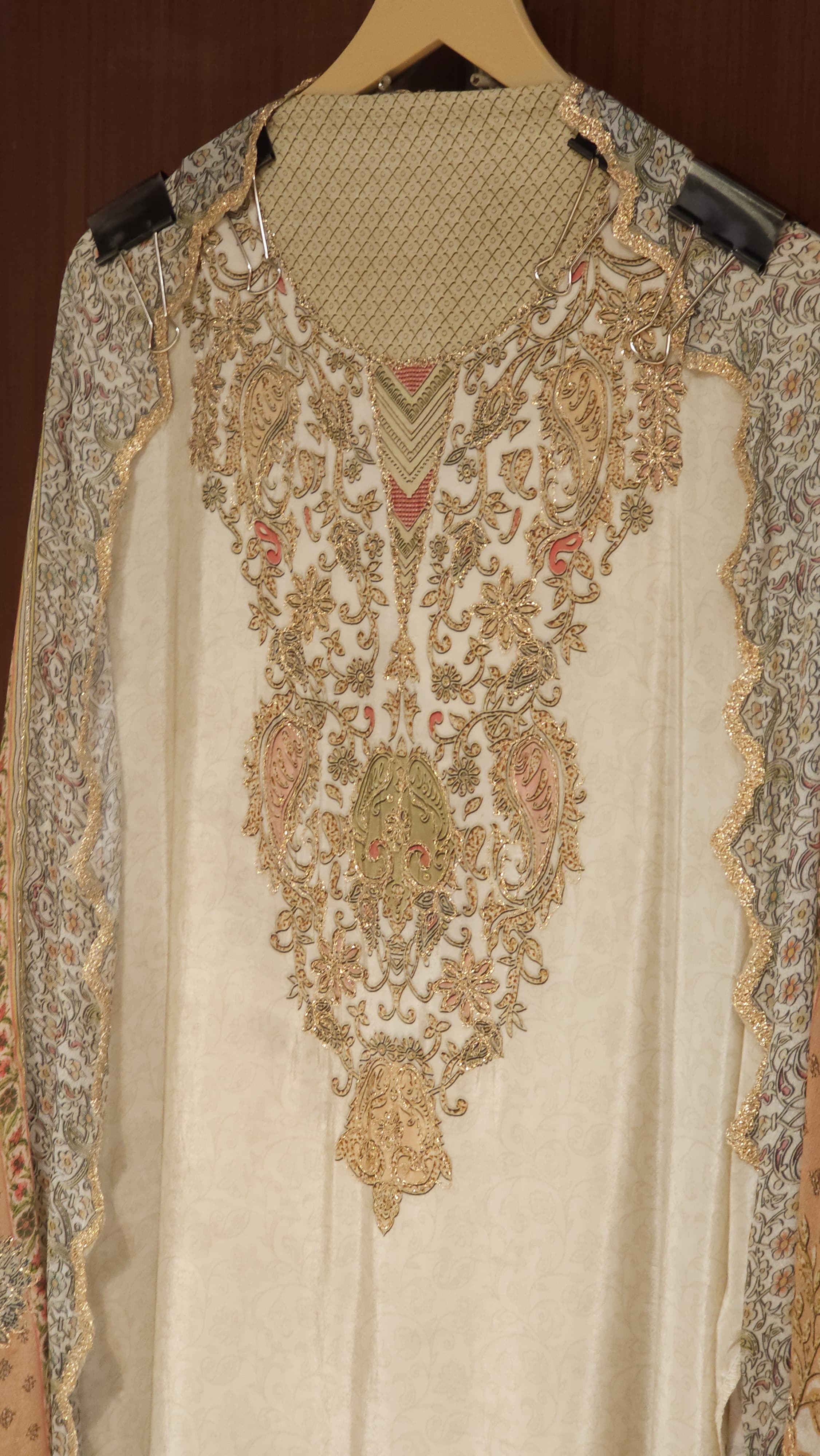 Crepe Embroidered Suit with Pure Dupatta's
