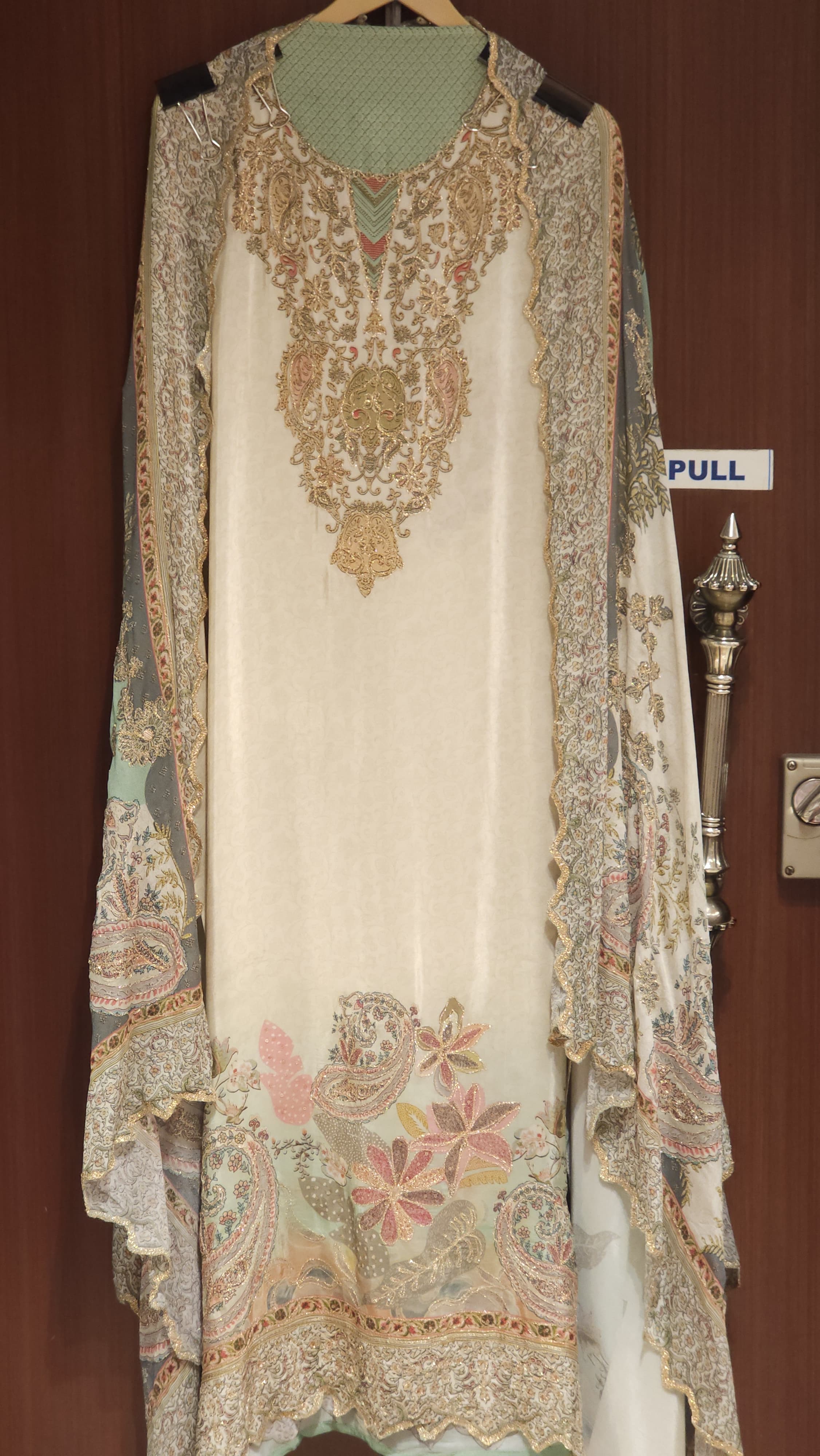 Crepe Embroidered Suit with Pure Dupatta's