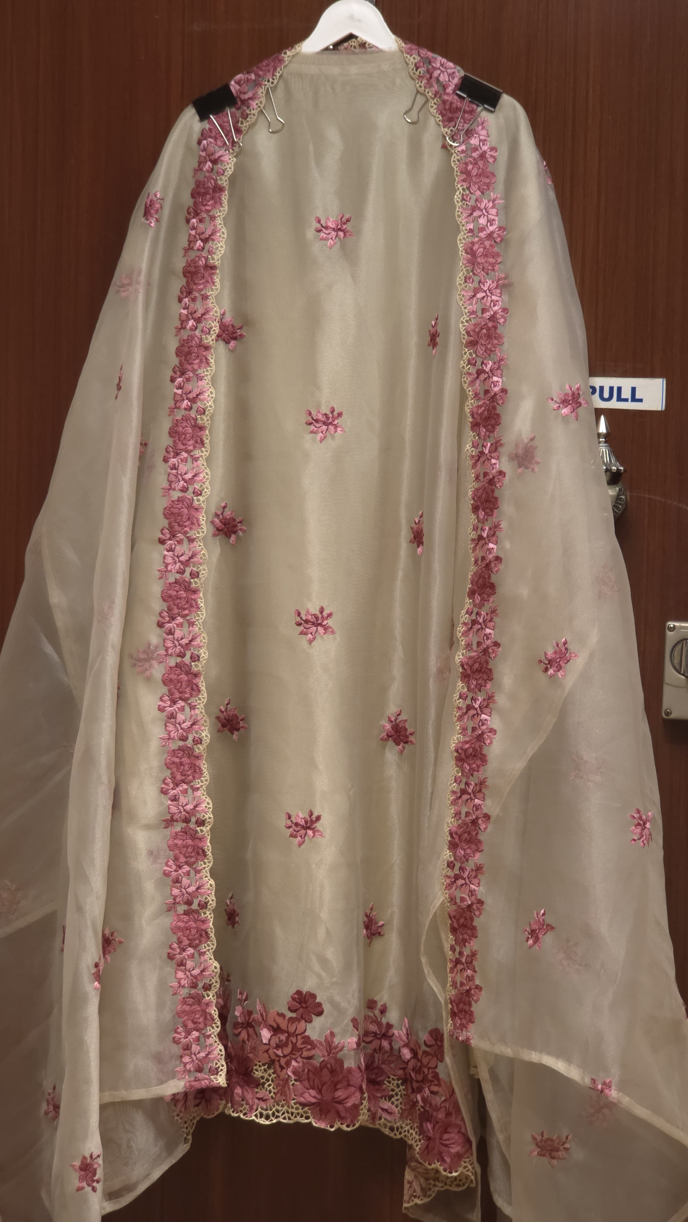 Premium Glass Tissue Suit with Parsi Work