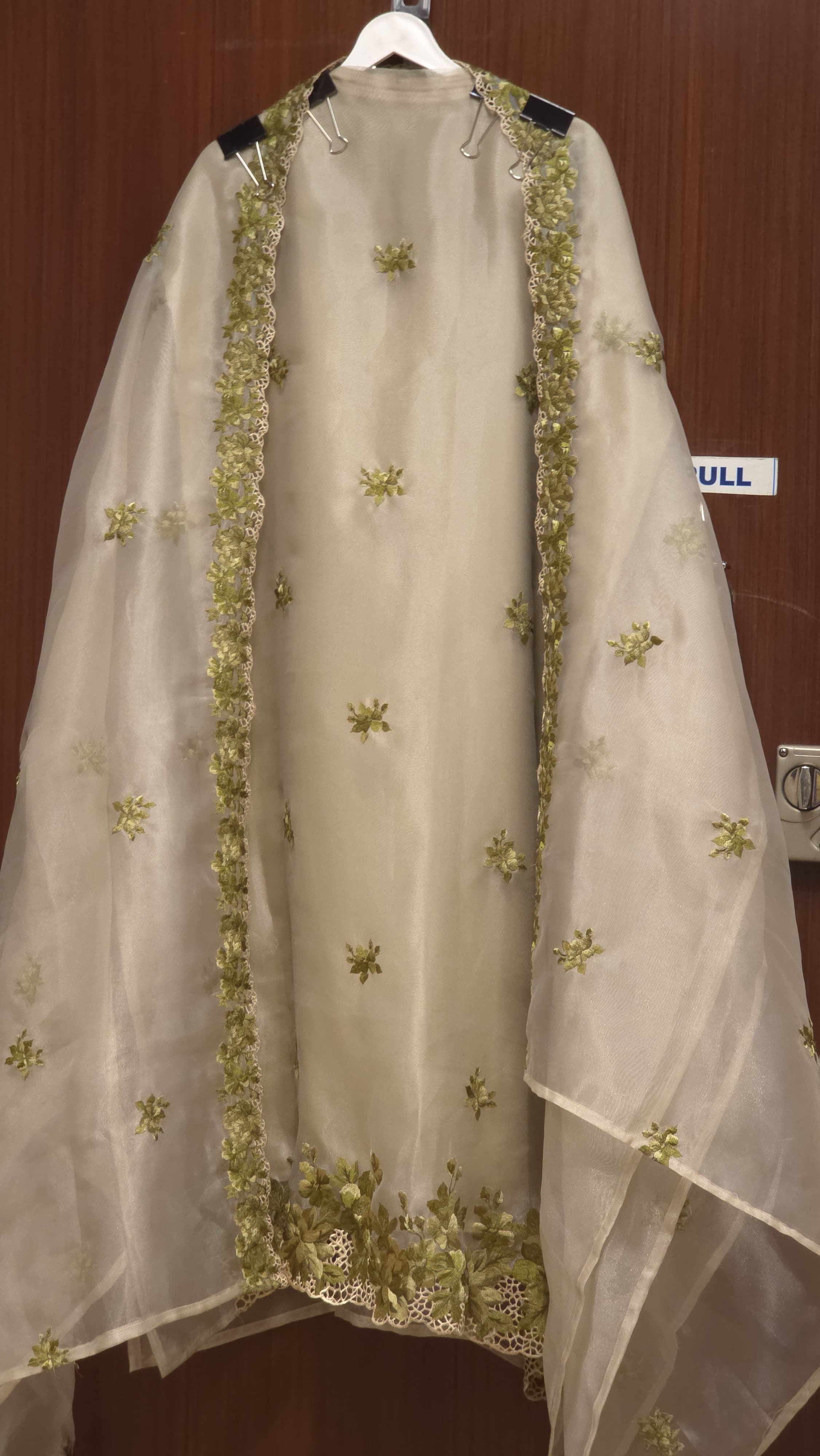 Premium Glass Tissue Suit with Parsi Work