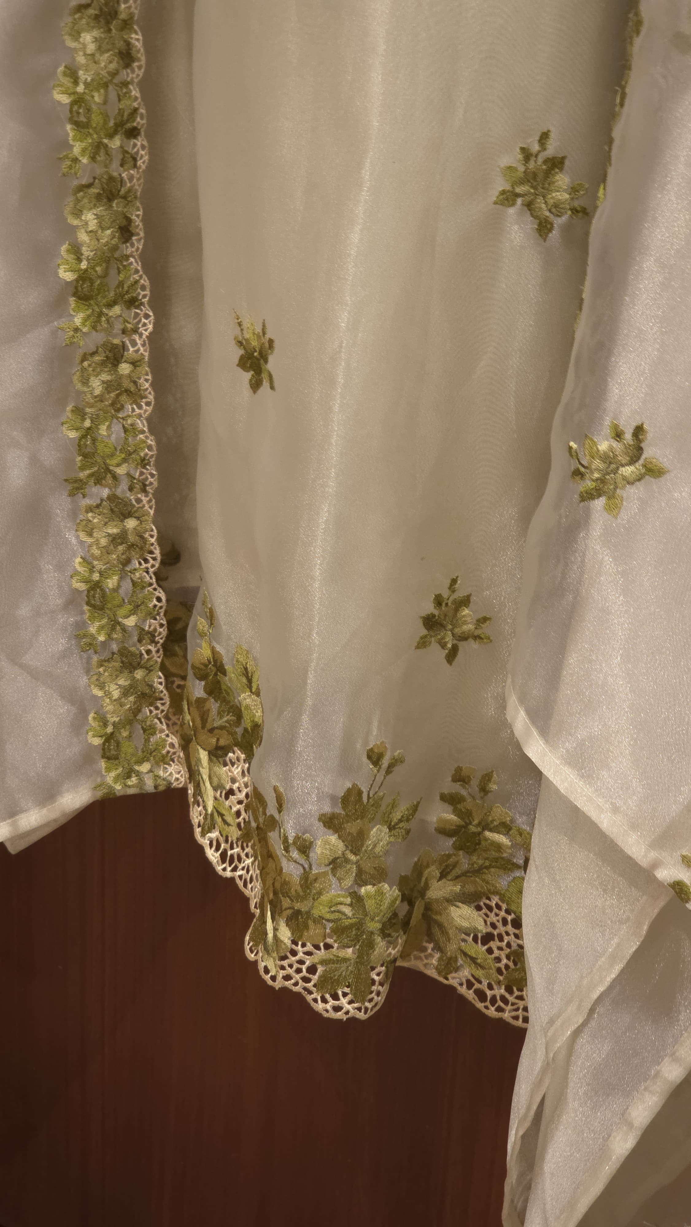 Premium Glass Tissue Suit with Parsi Work