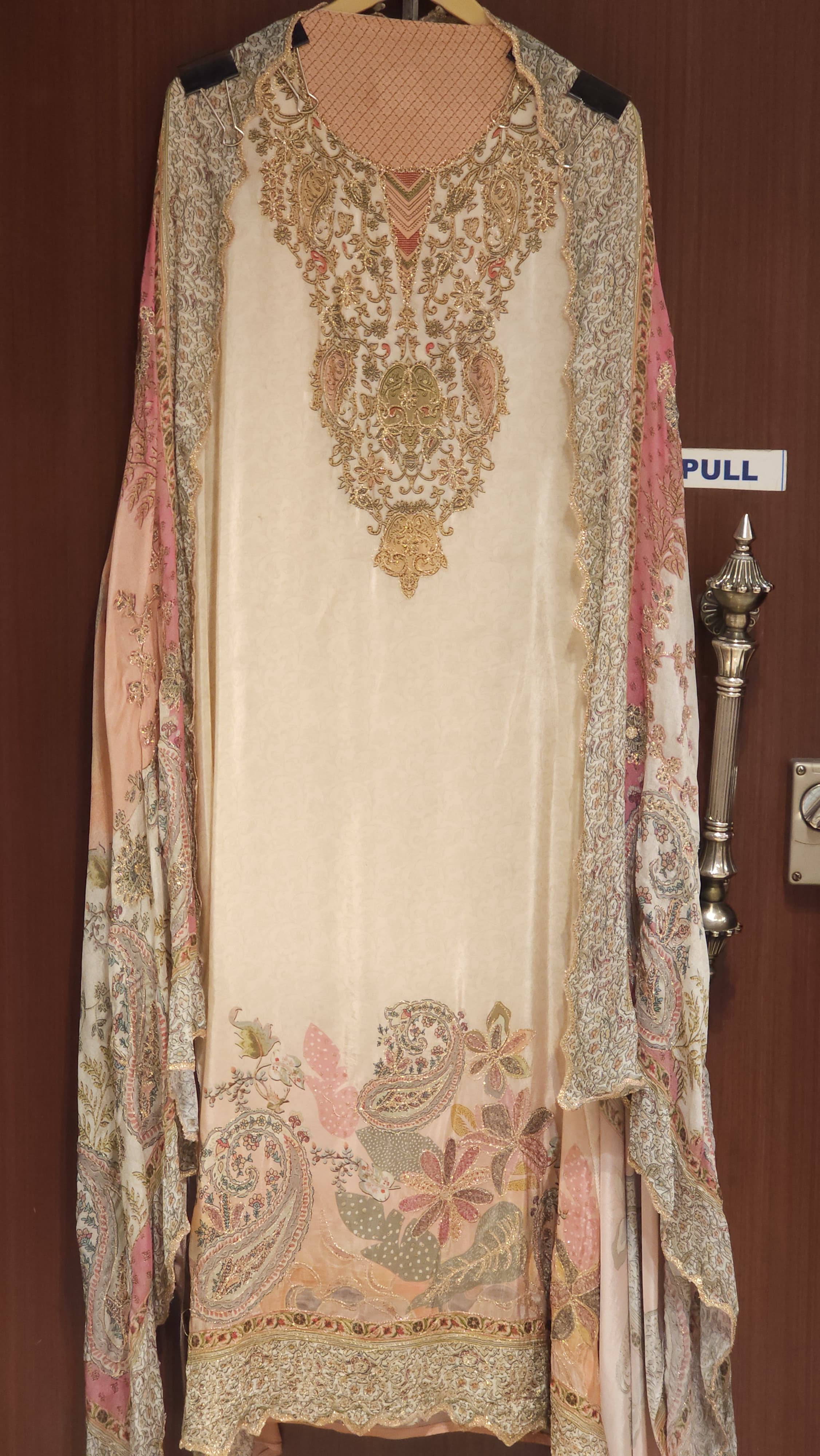 Crepe Embroidered Suit with Pure Dupatta's